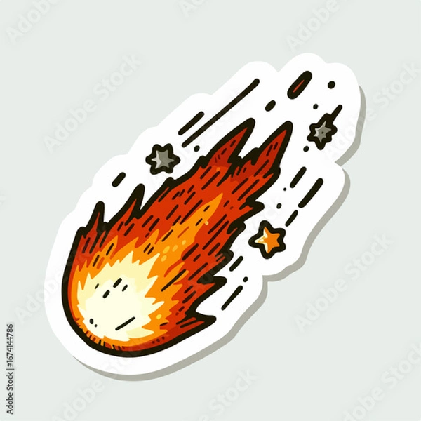 Fototapeta illustration of a falling meteor
