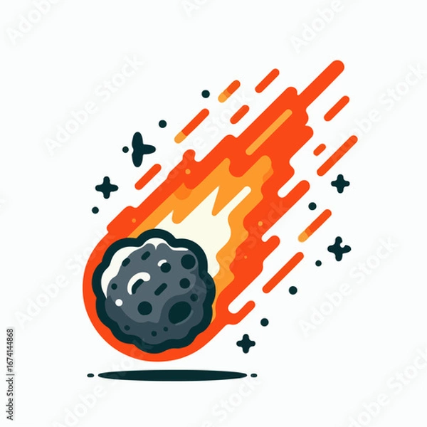 Fototapeta illustration of a falling meteor
