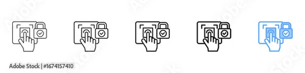 Obraz Biometric Security Icon Different Style Outline Collection Set 