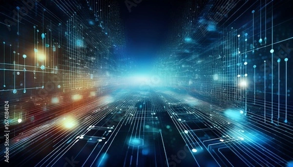 Obraz network data protection background conections cyberspace representing tecnology information security illustrative image programming codes security concept abstract banner