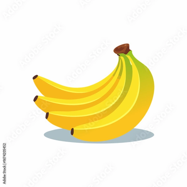 Obraz Bunch Of Bananas On White Background