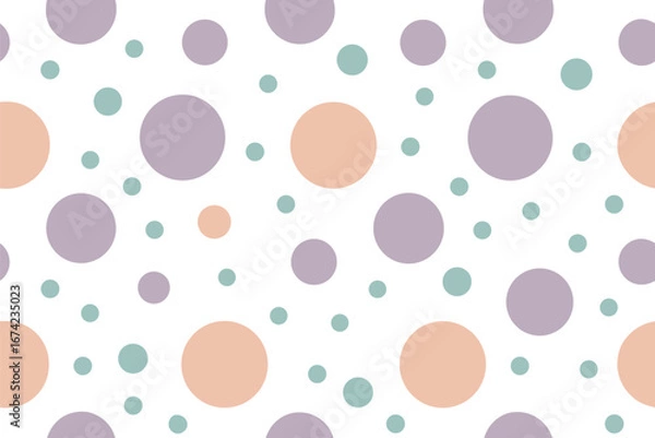 Obraz Seamless pattern oversized pastel polka dots texture