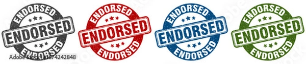Fototapeta endorsed stamp. endorsed round stamp set isolated on white background