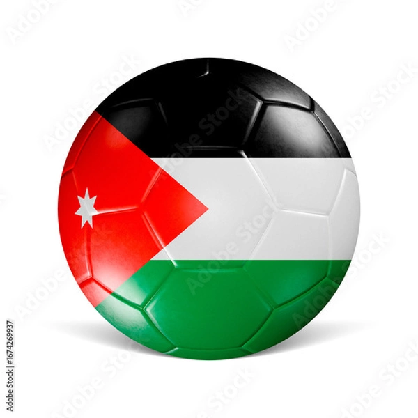 Obraz Soccer ball with Jordan flag 3d render front view