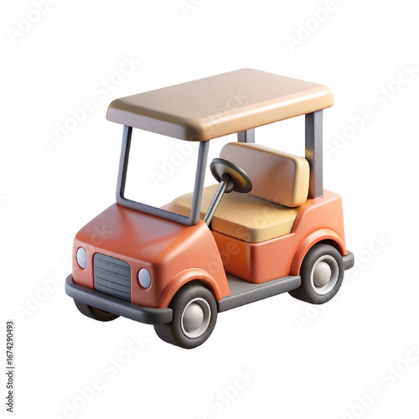 Fototapeta Golf Carts 3D Transparent Background Image