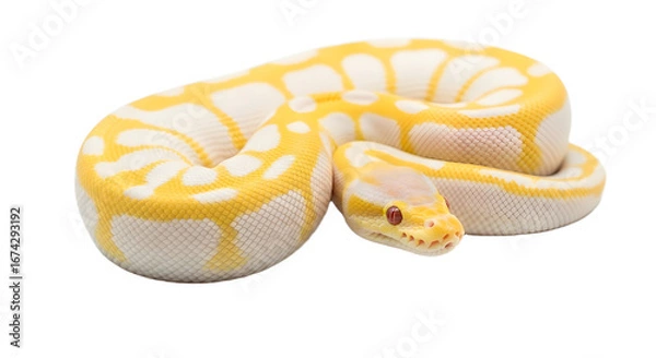 Obraz Albino Ball Python Isolated on Black Background