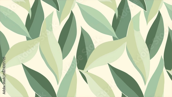 Obraz Seamless abstract overlapping leaves pattern