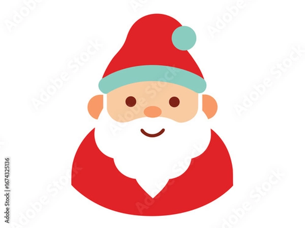 Obraz Happy Santa Claus vector illustration on white background