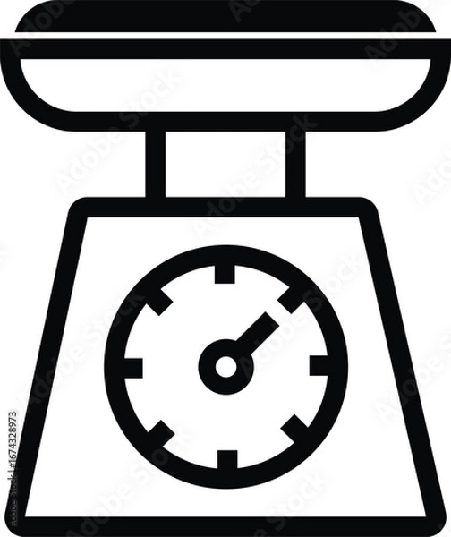 Fototapeta Kitchen scale icon design with transparent background. Vector illustration