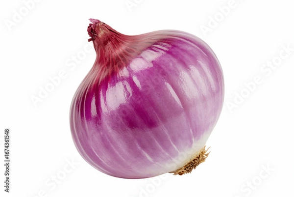 Fototapeta Red onion isolated on white. Clipping path.Onion bulb isolated 