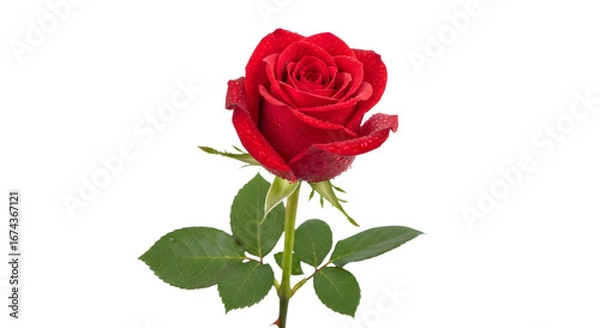 Obraz Single Red Rose Bloom Isolated