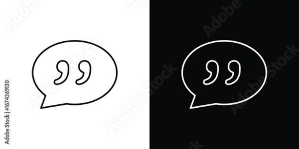 Obraz Comment quote icons with Editable strokes set for UI UX