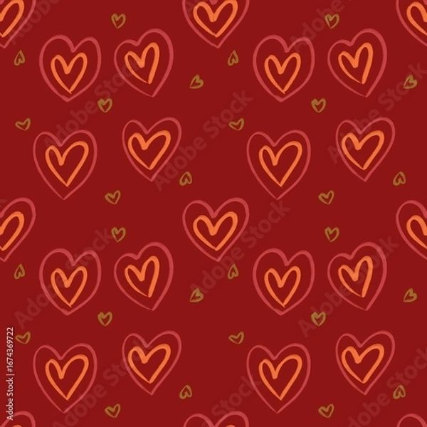 Obraz Seamless pattern with colourful hearts