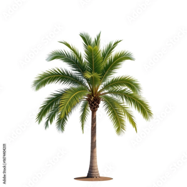 Fototapeta Lush Green Palm Tree Standing Tall Against Transparent background