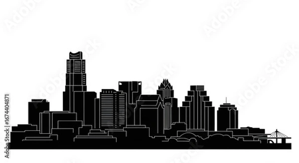 Fototapeta Austin Skyline Vector Illustration