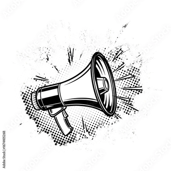 Obraz Create Stunning Transparent Backgrounds with Megaphone Graphic,  Easily Add to Your Projects Now!