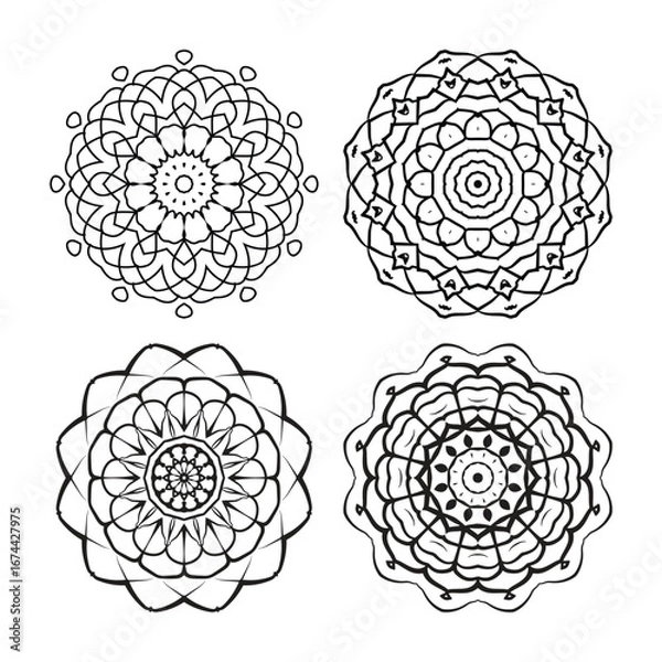 Obraz Mandala Design Set – Intricate Vector Patterns for Art & Craft Projects