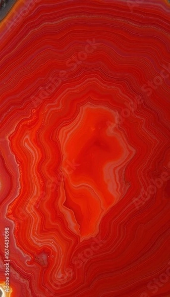 Fototapeta Intricate bands of reddish-brown carnelian agate, showcasing swirling textures and smooth polished surfaces, luxury, abstract, rare
