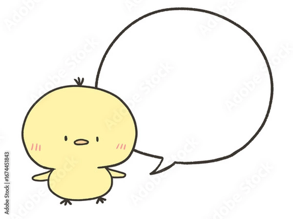 Fototapeta ヒヨコと吹き出し