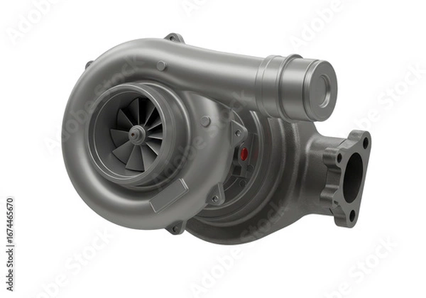 Fototapeta Isolated Automotive Turbocharger for Forced Induction Engine Performance and Modification