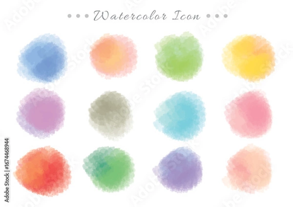 Obraz 水彩のアイコンセット