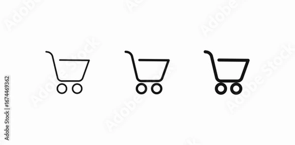 Obraz empty shopping cart icon sign vector