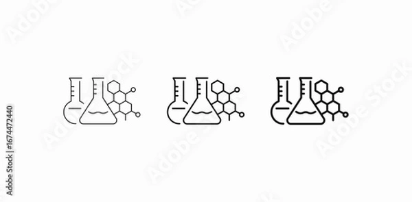 Obraz chemical flask molecule icon sign vector