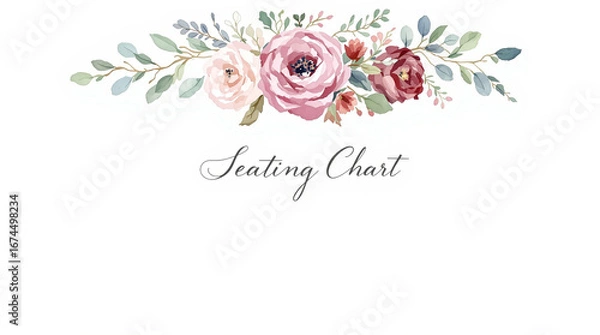 Fototapeta Wedding Seating Chart Element