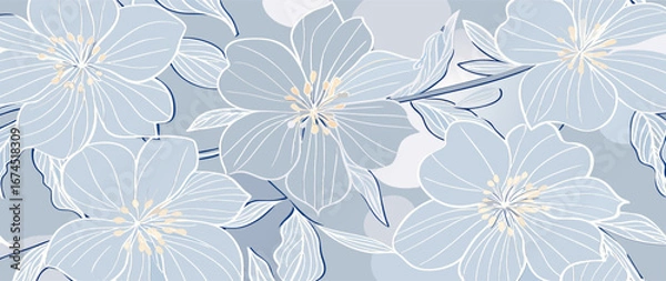 Obraz Elegant Light Blue Floral Pattern Background