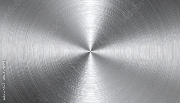 Obraz Brushed Aluminum Surface with Radial Pattern and Soft Sheen in Metallic Silver Background