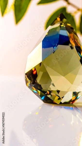 Fototapeta Close-up of a faceted crystal