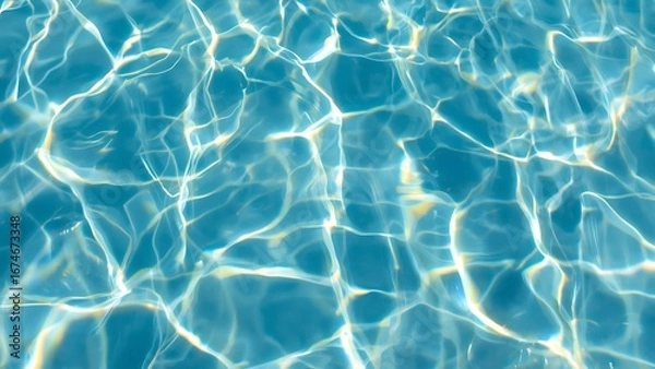 Obraz Sunlit Pool Water Surface with Ripple Patterns and Reflected Light