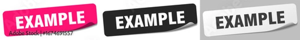 Fototapeta example sticker. example sticker set on white background