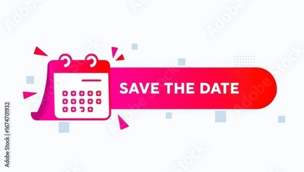 Fototapeta Round Label With Text Save The Date.