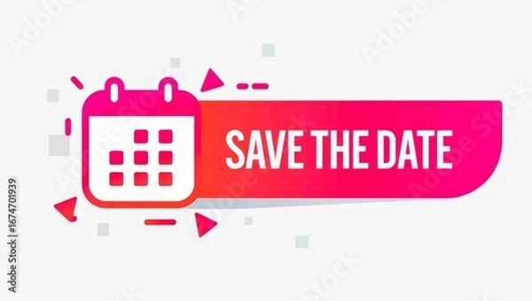 Fototapeta Round Label With Text Save The Date.