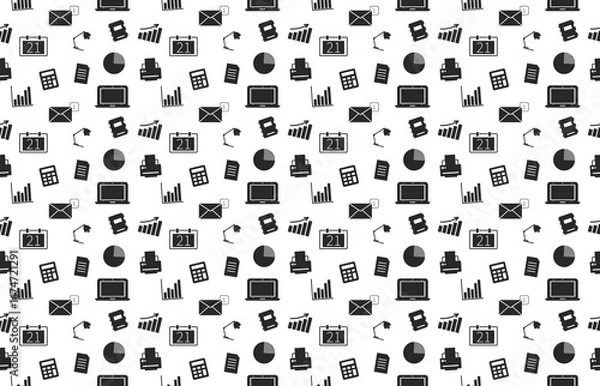 Obraz Black business icon pattern with white background