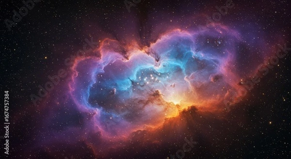 Fototapeta Abstract space art representing luminous cosmic cloud