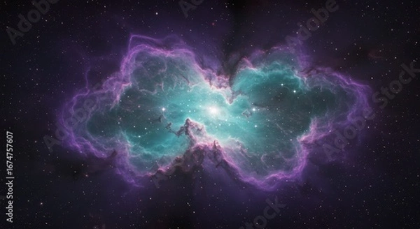 Fototapeta Colorful galaxy with mystical dust clouds