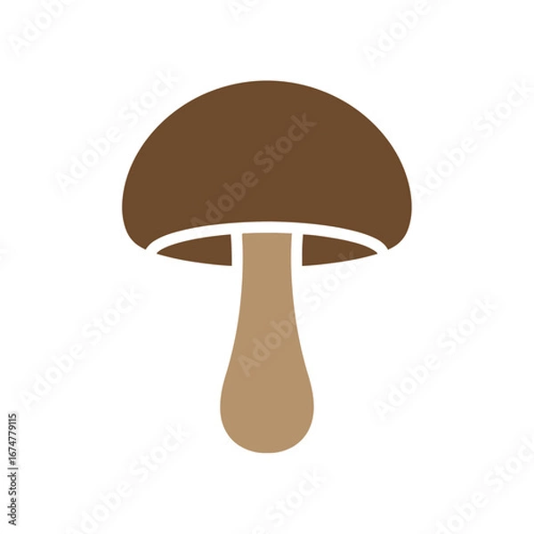 Fototapeta Simple brown mushroom icon illustration.