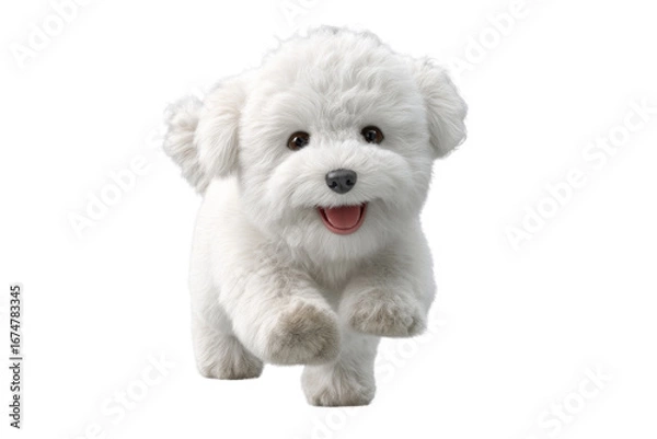 Fototapeta Cute puppy in running pose transparent background