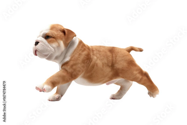 Fototapeta Cute puppy in running pose transparent background