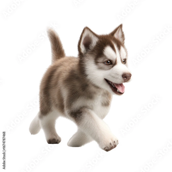 Obraz Cute puppy in running pose transparent background