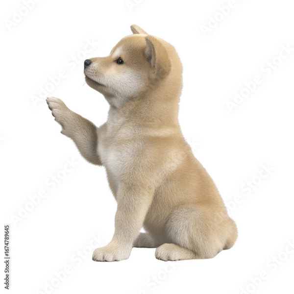 Fototapeta Cute puppy in running pose transparent background
