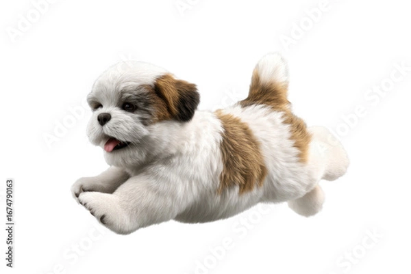 Obraz Cute puppy in running pose transparent background