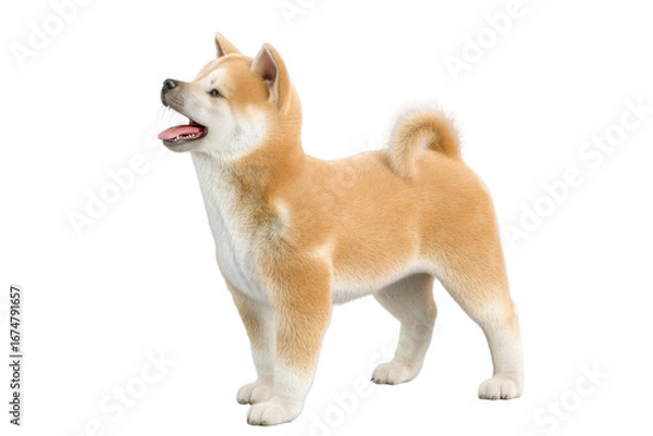 Fototapeta Cute puppy in running pose transparent background