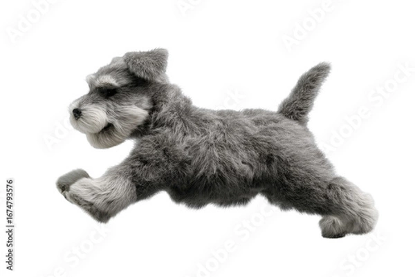 Fototapeta Cute puppy in running pose transparent background