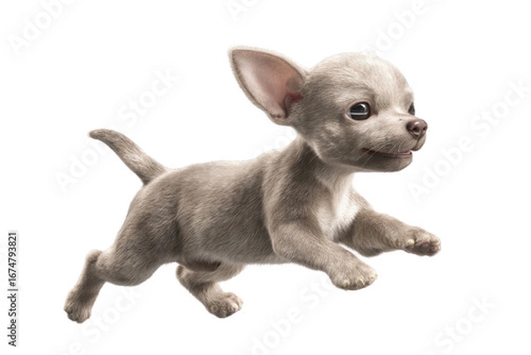 Fototapeta Cute puppy in running pose transparent background
