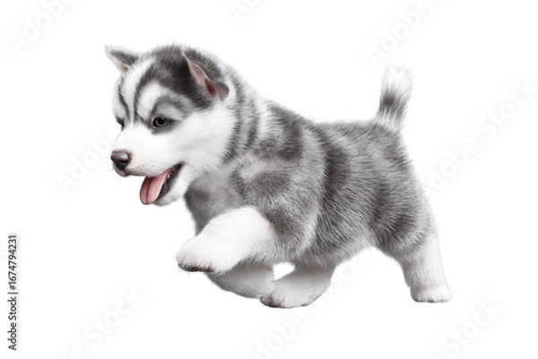 Obraz Cute puppy in running pose transparent background