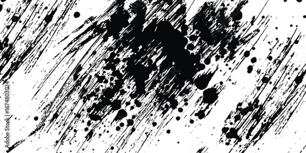 Fototapeta Tire tread marks, wheel textures, tire marks - car racing, motocross, drift, rally, off-road and others. Vector black isolated texture in grunge style with splashes. modern