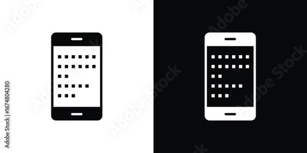 Fototapeta Mobile notch icon collection flat style - stock vector.